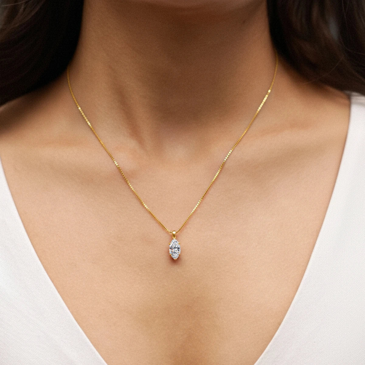 Marquise Solitaire Pendant | Earthly Jewels