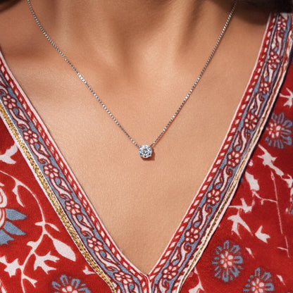 0.5Ctw Dazzling Solitaire Bloom Necklace | Earthly Jewels