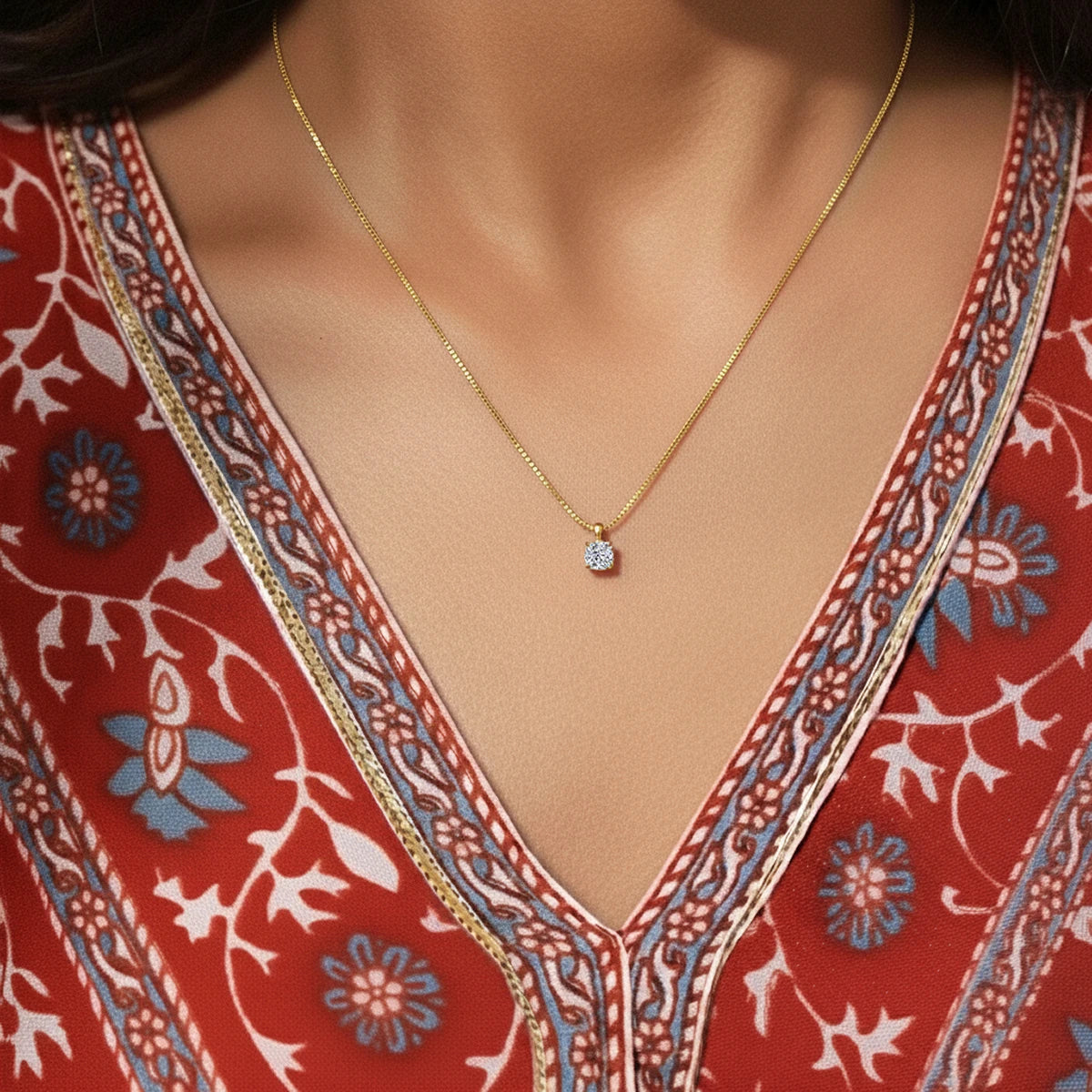 Cushion Cut Diamond Solitaire Pendant | Earthly Jewels