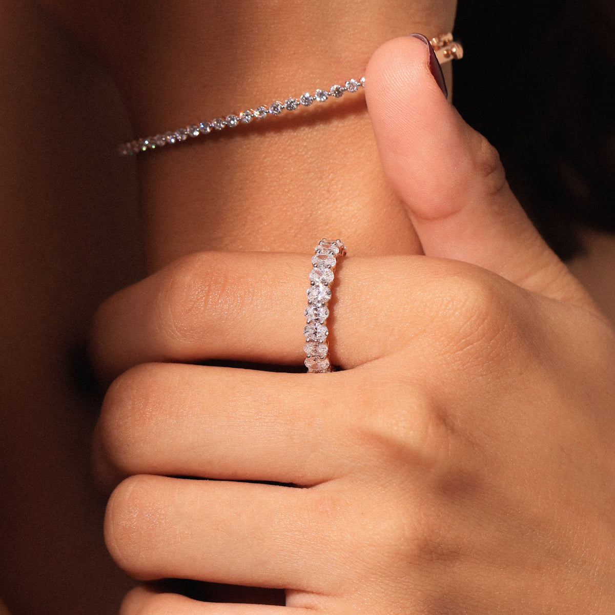 Oval Cut Diamond Eternity Band