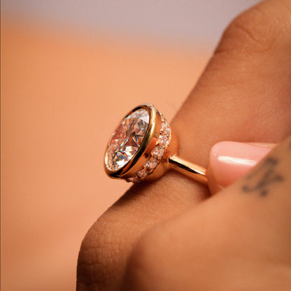 Round Diamond Solitaire Engagement Ring Bezel Setting | Earthly Jewels