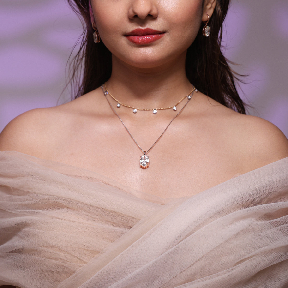Oval Diamond Solitaire Pendant | Earthly Jewels