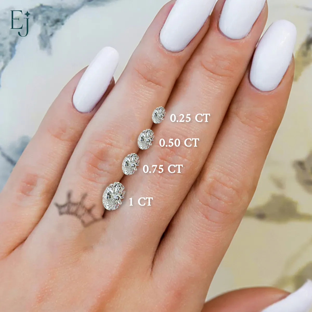 Oval Diamond Ring With Marquise Side Stones