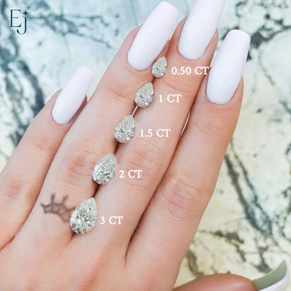 Pear Hidden Halo Engagement Ring | Earthly Jewels