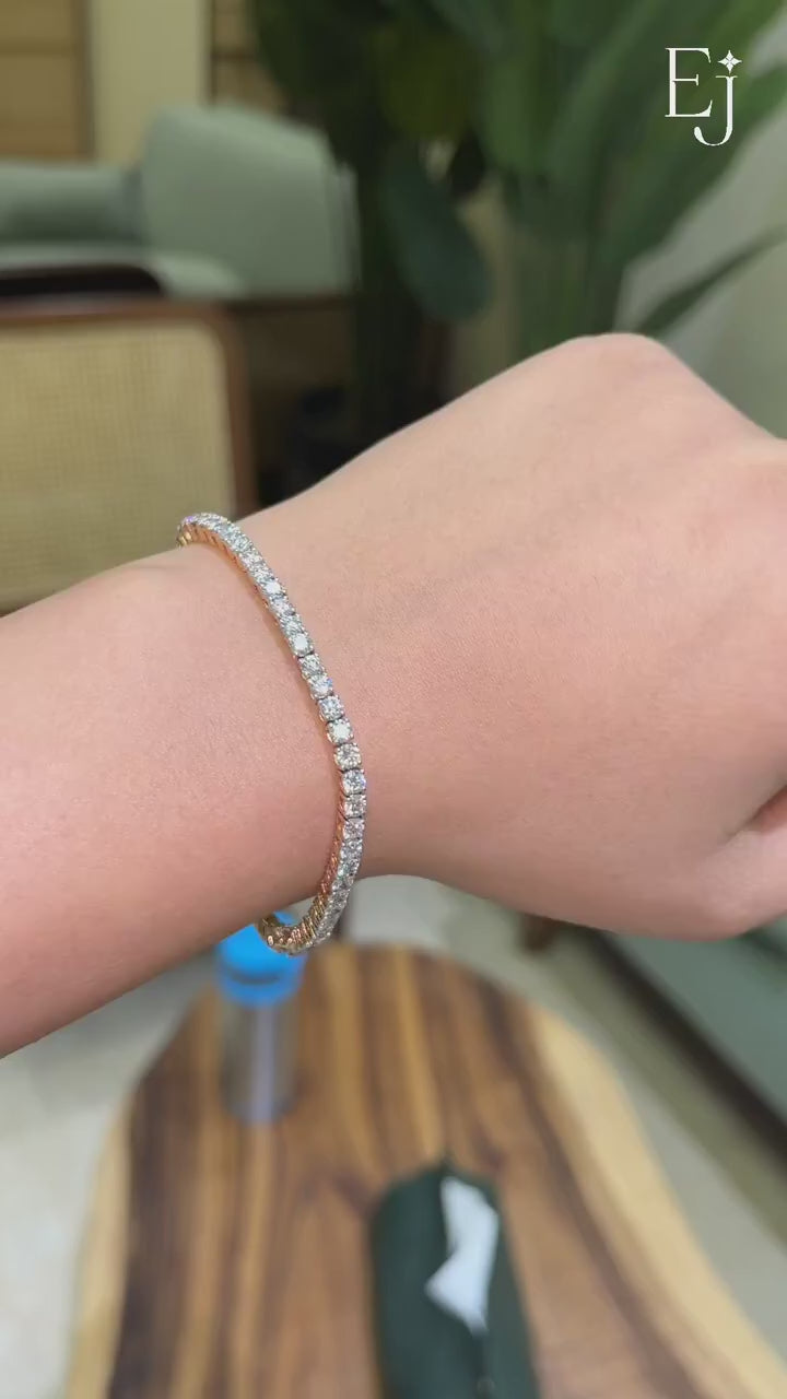 Princess Diamond Tennis Bracelet | Earthly Jewels | Video