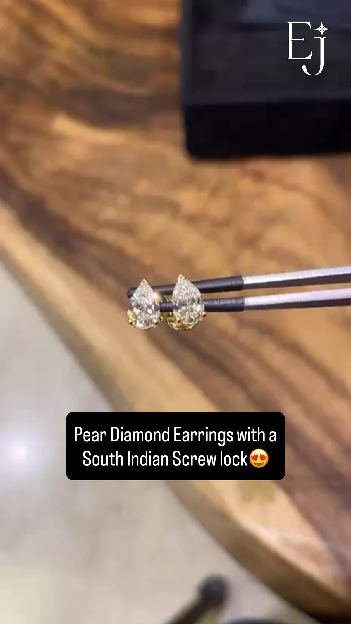 2 Carat Pear Shaped Diamond Earrings in Gold | Video