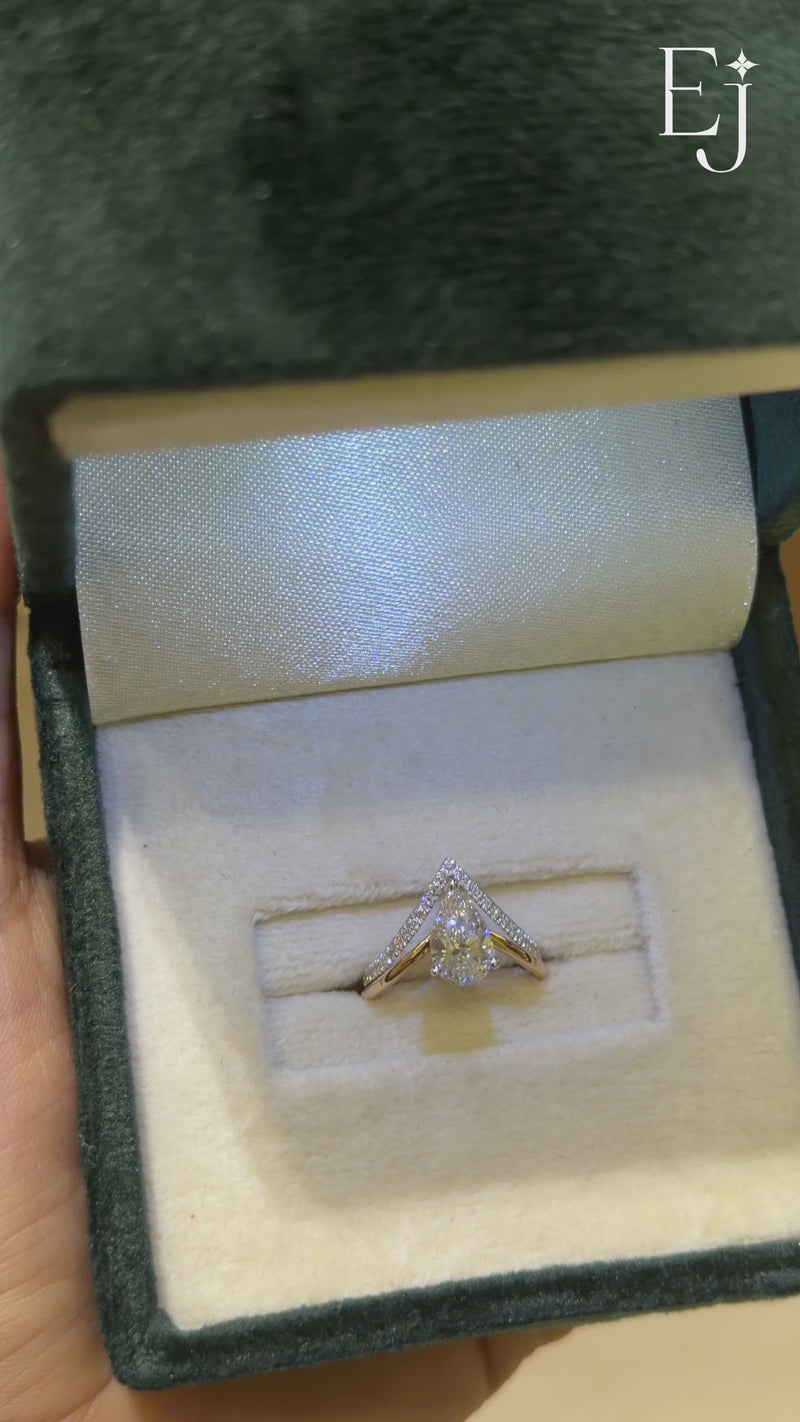 Pear Shape Diamond Vanki Ring | Earthly Jewels