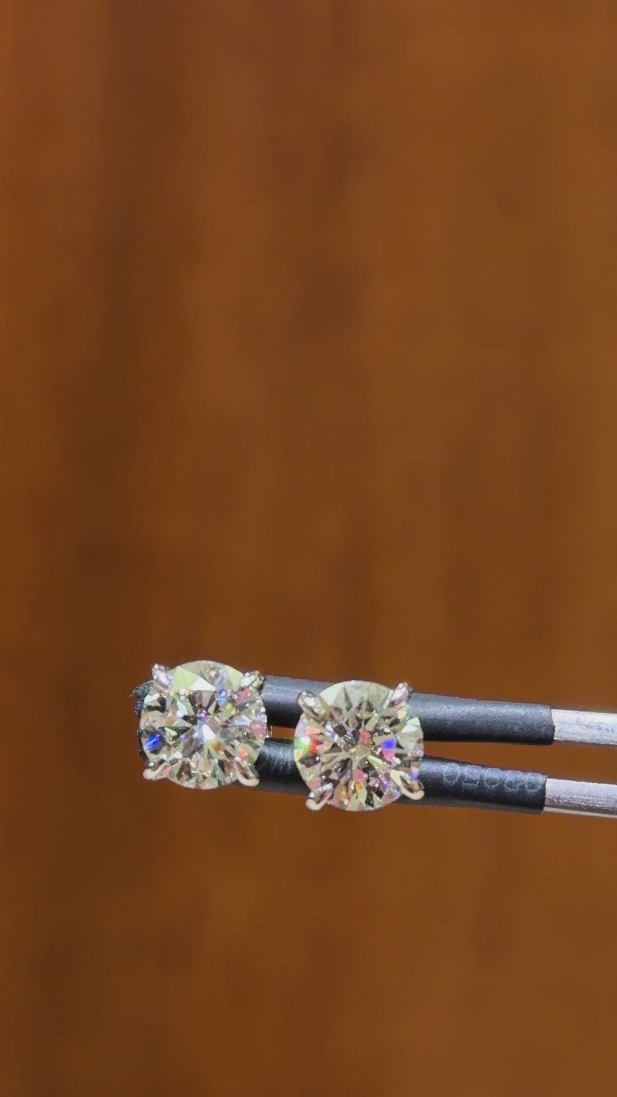 Load video: 2 Carat Round Diamond Stud Earrings | Earthly Jewels | Video
