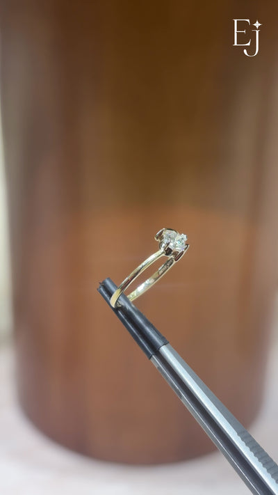 Pear Cut Diamond V Prong Ring | Earthly Jewels | Video