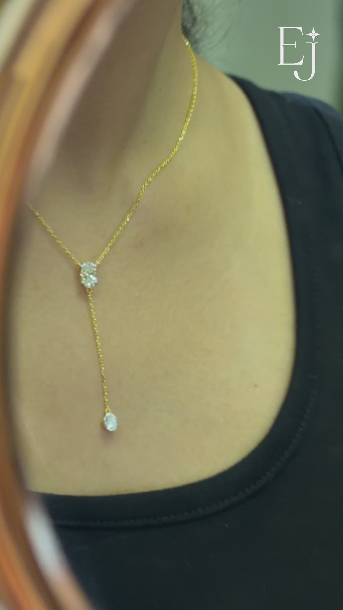 Dual Drop Diamond Y Shaped Necklace | Earthly Jewels