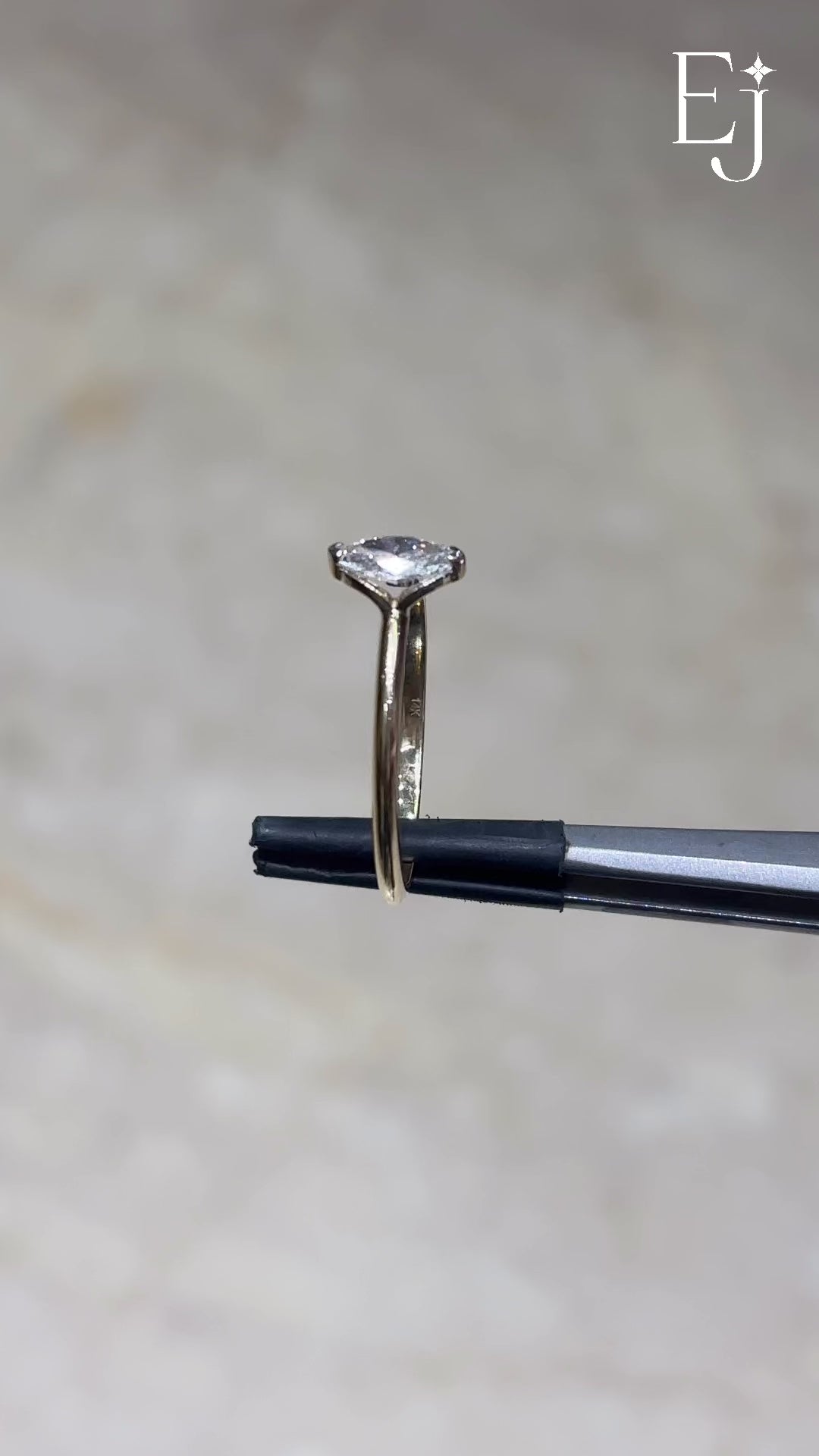 Load video: 0.5 Ct Marquise Solitaire Diamond Ring | Earthly Jewels | Video