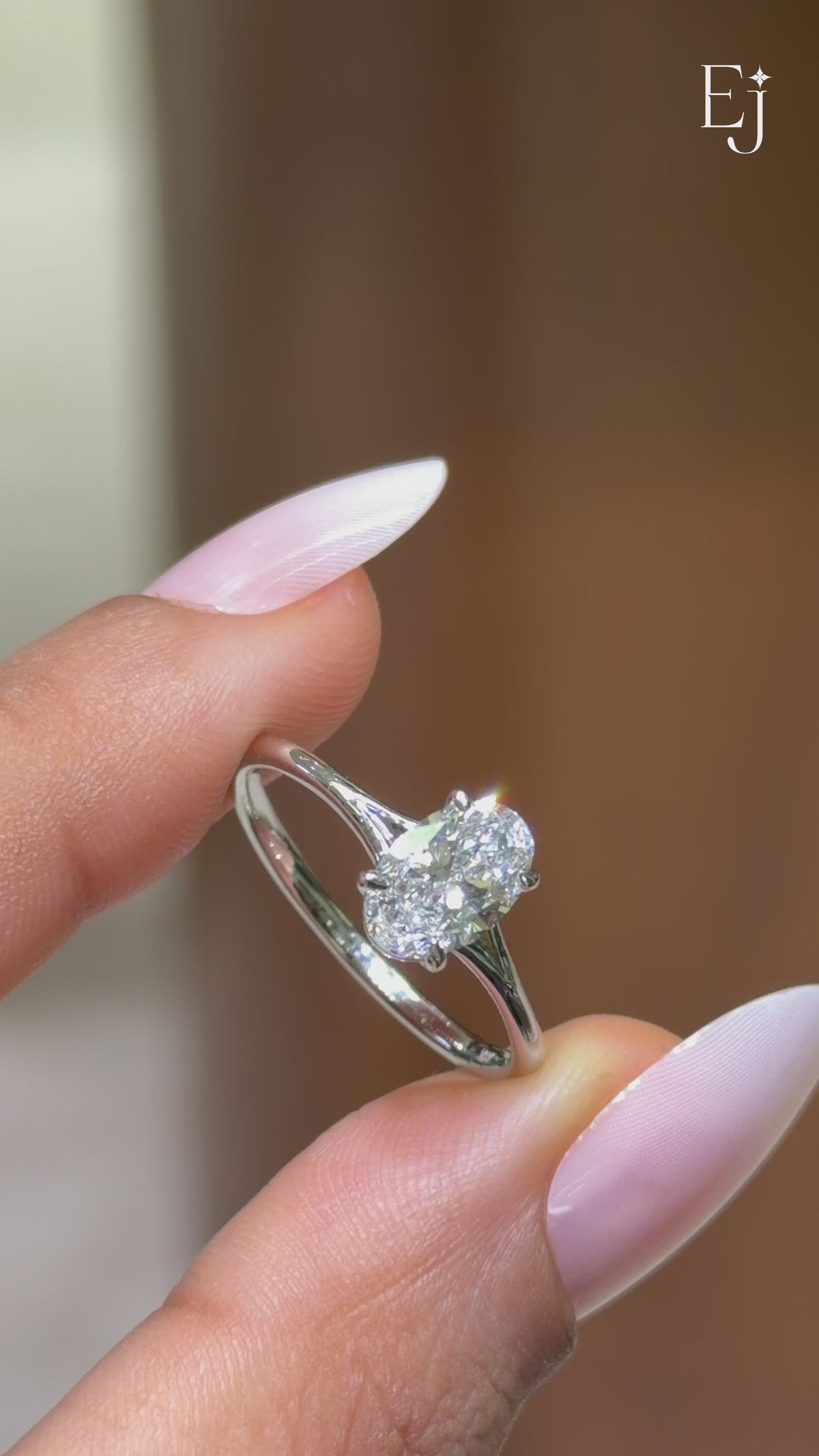 Load video: 2Ct Oval Solitaire Engagement Ring | Earthly Jewels