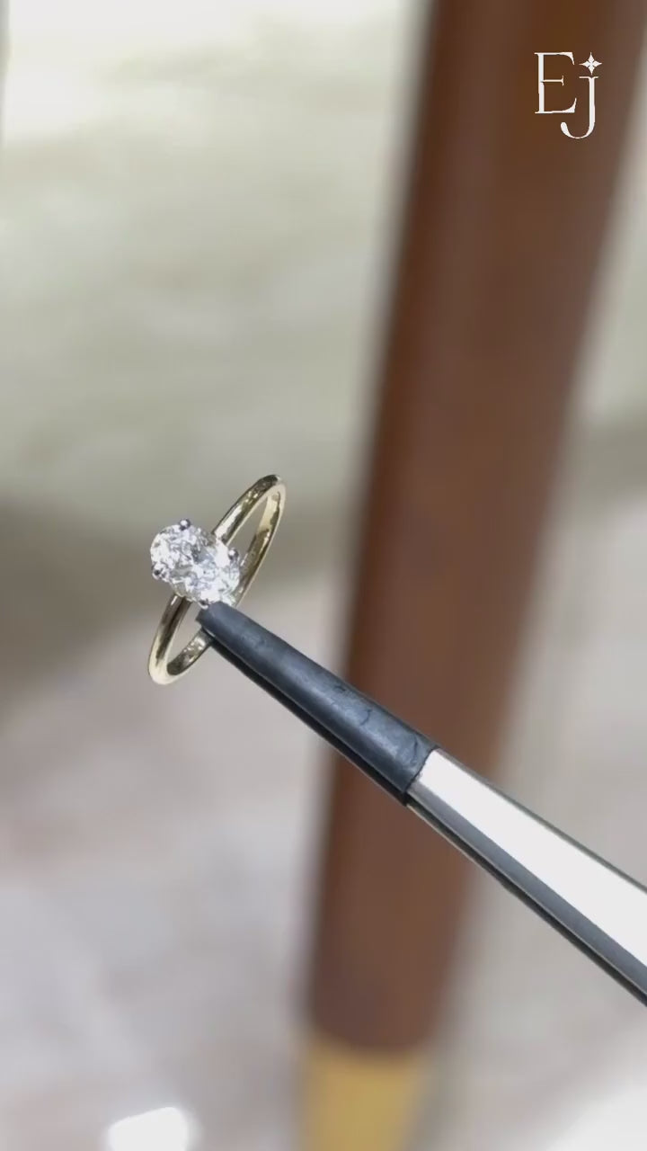 Solitaire Engagement Ring with 0.5 Carat Oval Diamond | Video