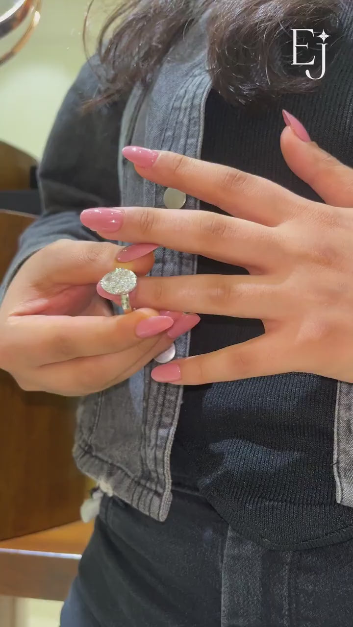 Load video: 5 Ct Oval Hidden Halo Solitaire Engagement Ring | Earthly Jewels | Video