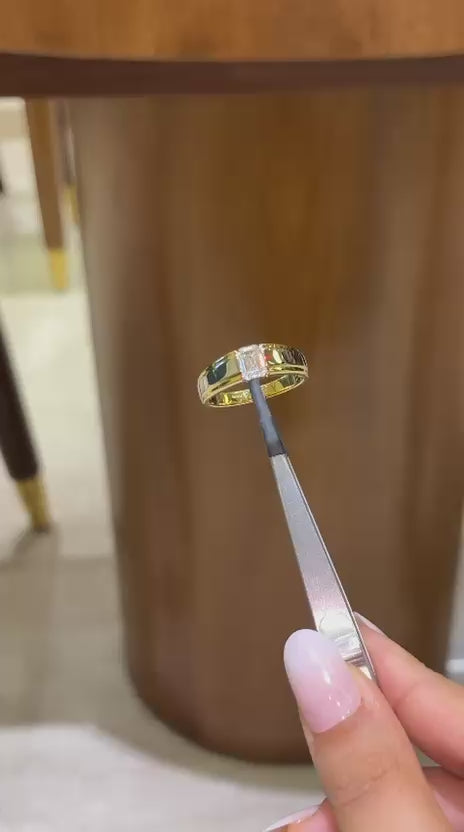 1 Carat Emerald Cut Men'S Engagement Ring | Earthly Jewels