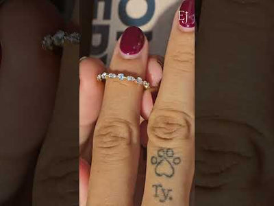 Round And Marquise Shape Diamond Half Eternity Ring | Earthly Jewels