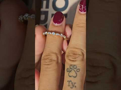 Round And Marquise Shape Diamond Half Eternity Ring | Earthly Jewels