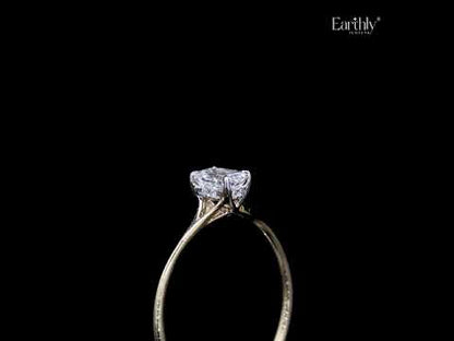 Emerald Cut Split Shank Ring