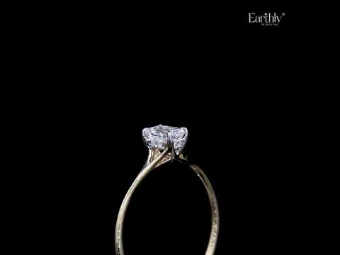 Emerald Cut Split Shank Ring