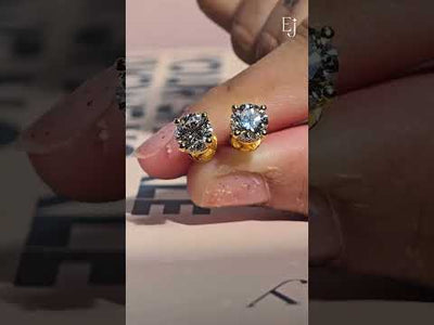 2 Carat Round Diamond Stud Earrings | Earthly Jewels #diamond-shape_round