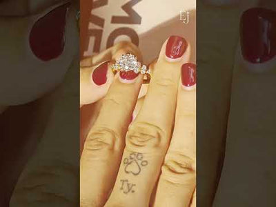Portuguese Cut Engagement Ring With Accent Stones | Earthly Jewels
