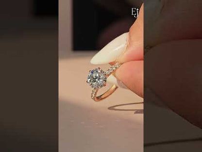 Round Diamond Pave Engagement Ring