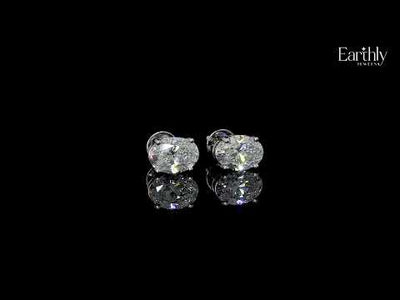 Oval Diamond Solitaire Earrings | Earthly Jewels