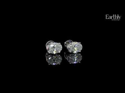 Oval Diamond Solitaire Earrings