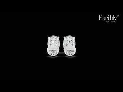 Oval Solitaire Hidden Halo Earring