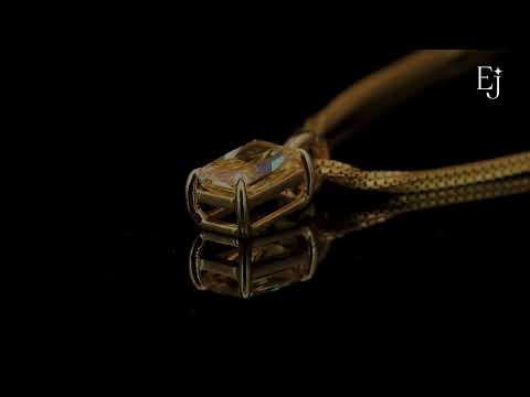 Yellow Radiant Diamond Solitaire Pendent | Earthly Jewels