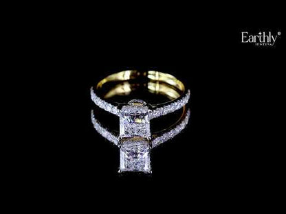 Princess Shape Solitaire With Double Hidden Halo Ring