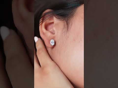 Oval Diamond Solitaire Earrings | Earthly Jewels