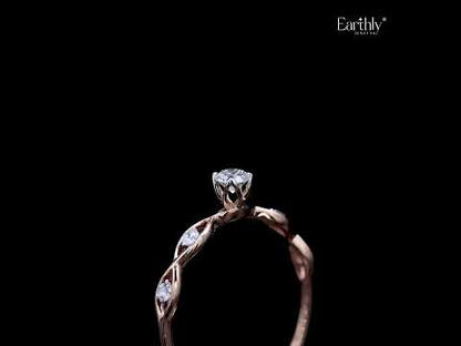 Round Twisted Shank Diamond Ring