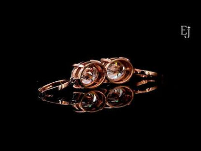 Oval Diamond Solitaire Leverback Earrings | Earthly Jewels