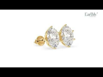 Lotus Radiance with Oval Solitaire Stud | Earthly Jewels