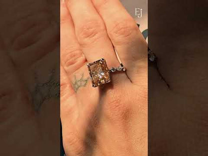 Classic Vivid Pink Radiant Diamond Ring | Earthly Jewels