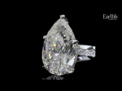 Pear Hidden Halo Engagement Ring | Earthly Jewels