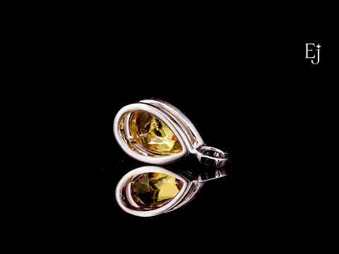 Yellow Pear Shape Solitaire Pendent | Earthly Jewels