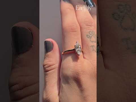 Marquise Solitaire Double Hidden Halo Cathedral Ring