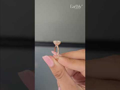 Oval Solitaire Ring With Cathedral Floral Prong | Earthly Jewels