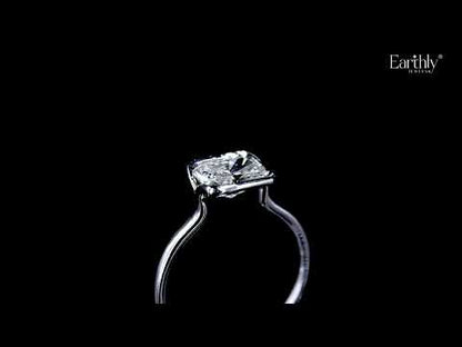Radiant Cut Diamond Half Bezel East West Ring
