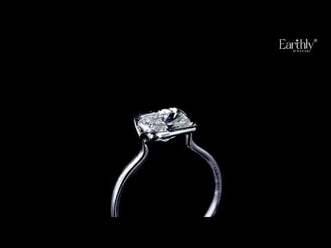Radiant Cut Diamond Half Bezel East West Ring