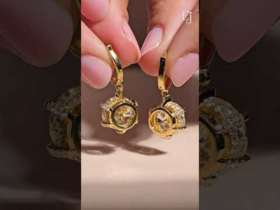 Round Cut Solitaire Diamond Leverback Dangle Earrings | Earthly Jewels