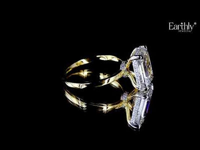 Emerald Solitaire With Double Hidden Halo Ring