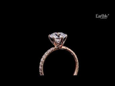 Round Diamond Pave Engagement Ring | Earthy Jewels