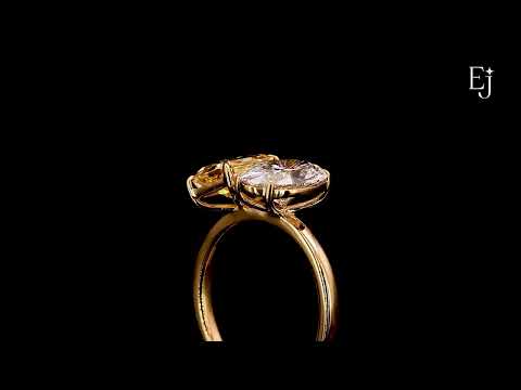 Fancy Yellow Radiant And Oval Toi Et Moi Ring | Earthly  Jewels