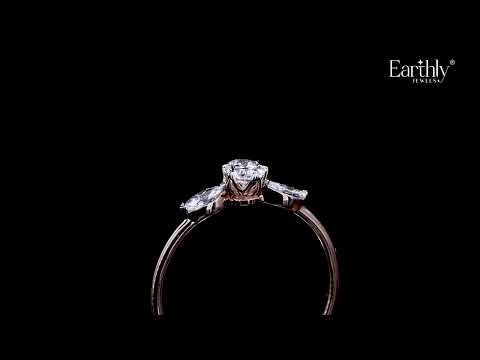 Oval Shape Ring With Marquise Side Stone