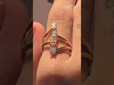 4 Stone Split Shank Engagement Ring | Earthly Jewels
