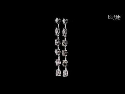 Six Multi Shape Diamonds Drop Earrings