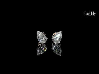 2 Carat Pear Shaped Diamond Earrings | Earthly Jewels